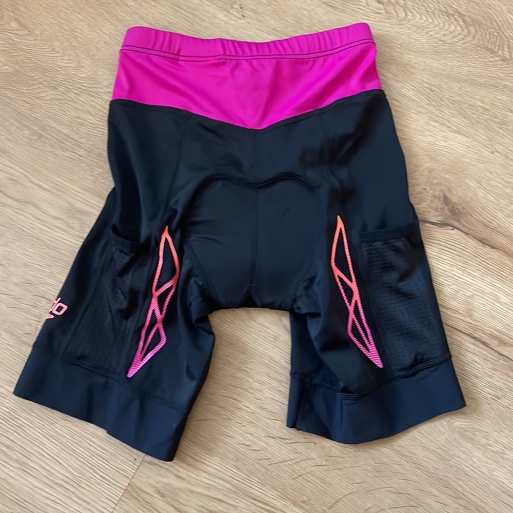 NWT Speedo Fastskin Xenon Tri Shorts Size XS Black Pink Tri Pad Bonded Leg Hem - Picture 12 of 14
